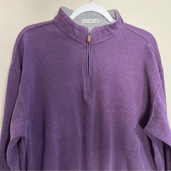Peter Millar Purple 1/4 Zip Pullover Cotton Sweater size medium - Picture 2 of 6